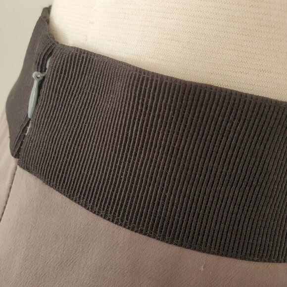 Milly NY Pencil Skirt Asymmetrical Zip Front Gray Black Viscose Womens Size 10 - Picture 5 of 8